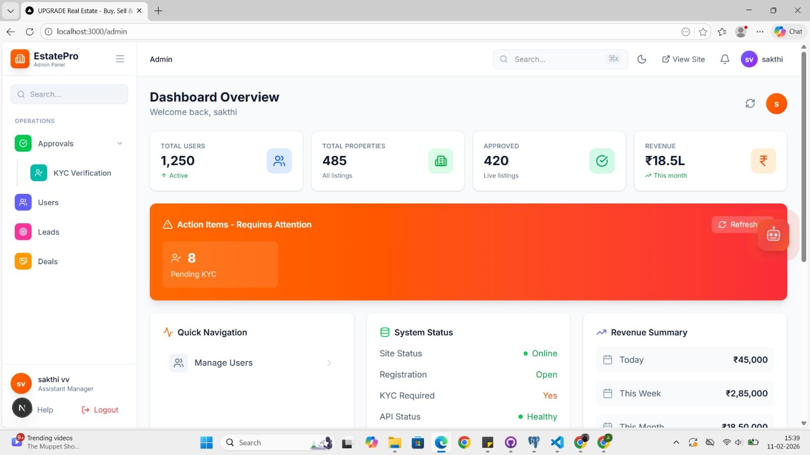 Owner & Agent Dashboard