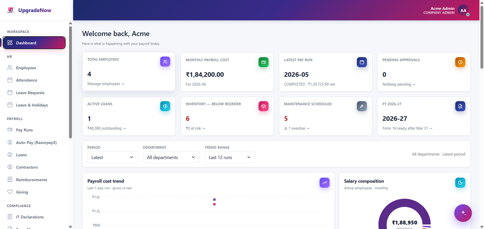 Payroll Dashboard